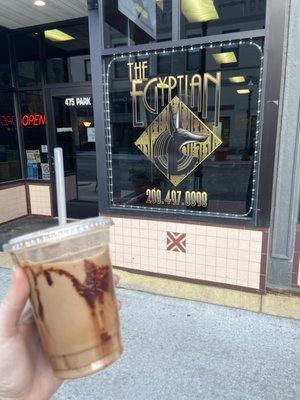 Tut coffee (coconut and almond mocha)