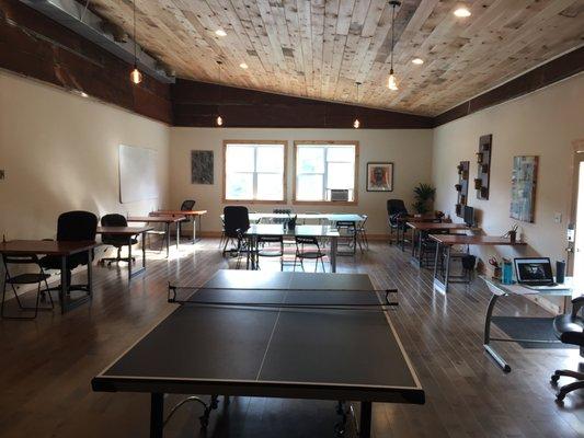 Our "big room"- during the week it is used for coworking, on the weekends, meetings or workshops.