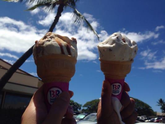 Pralines and cream for me & Nutty coconut for the mister.