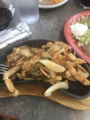 Chicken fajitas lunch