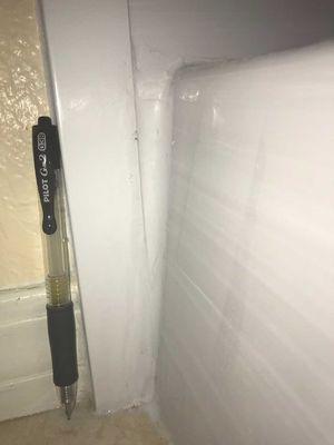 Huge gap filled with sealant