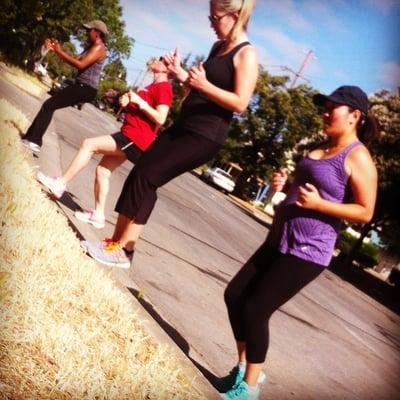 Fast feet cardio on curb