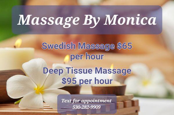 Price and type of massage