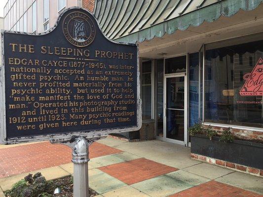 The Sleeping Prophet: Edgar Cayce Historical Marker