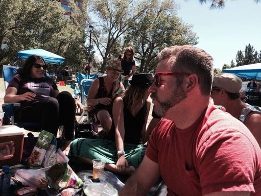 Hanging with friends listening to great music!