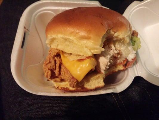 Delxue crispy chicken sandwich, 2 for 7.70!