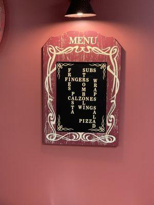 A sample of our menu