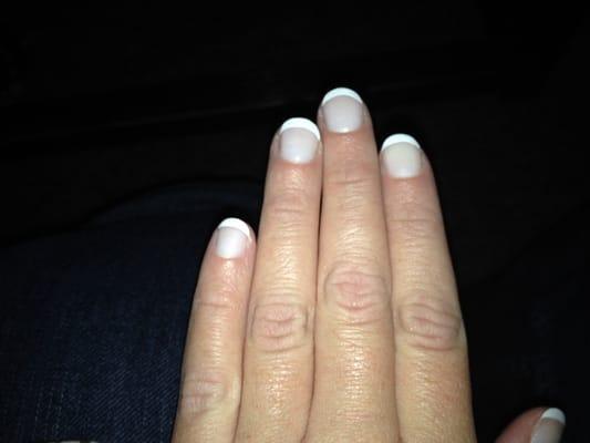Gel French manicure done by Tina