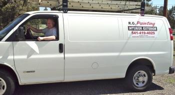 RG Painting - company van - off to paint another home in the Bend / Redmond Oregon area
