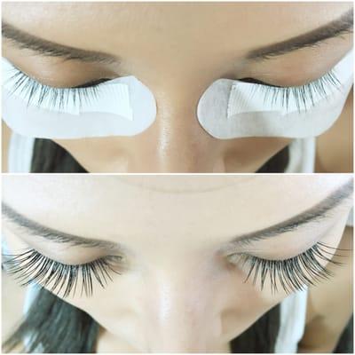 Before and after. Sexy style, CC curl. 75$ + Tip for 100 lashes per new client promotion.