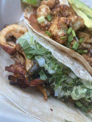 Delicious tacos on cassava flour tortillas.