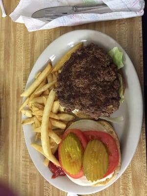 1/2 lb. burger all the way with fries. It was amazing!