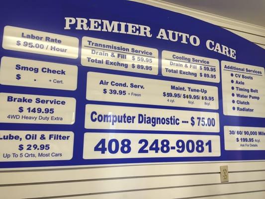 Sign up on his shop- $95/ hour for labor