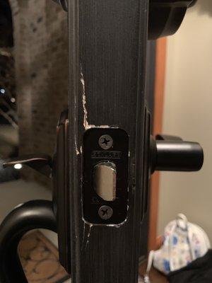 The result of cold weather and a poorly made $4000 door!