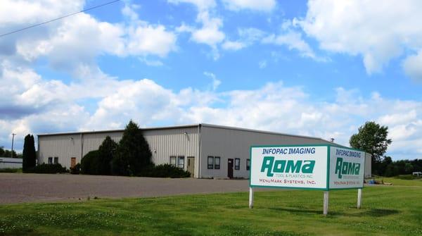 Outside the building.