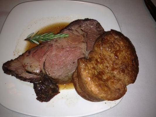 Prime Rib with Yorkshire pudding.