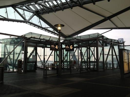 Ferry terminal on hudson river.
