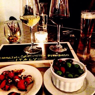 Wine flight and veggie options