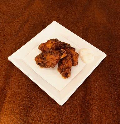 Lemon Pepper Wings with Blue Cheese Dip