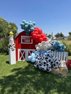 Farm theme party we offer #balloons #backdrop #cake and #decor