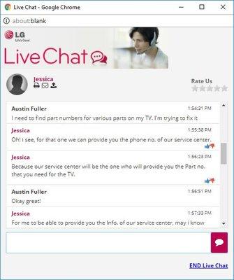 My LG LiveChat, referring me to Protech Electronic