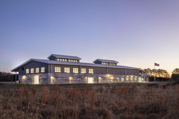 Ferry Cove Oyster Hatchery at sunrise