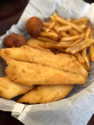 Flounder + Fries + Hushpuppies