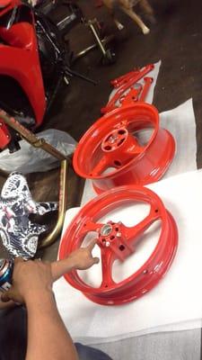 Some of the powdercoating they did.