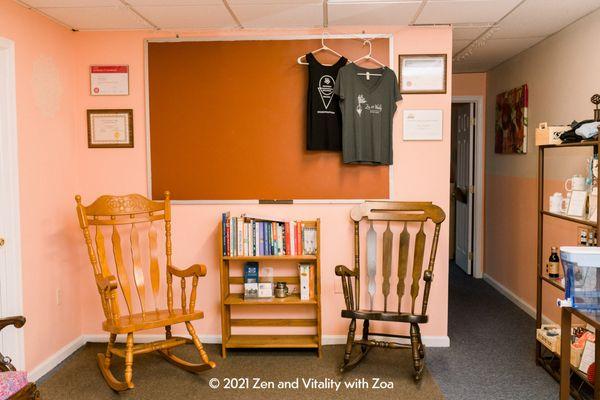 Cozy rocking chairs in the lobby