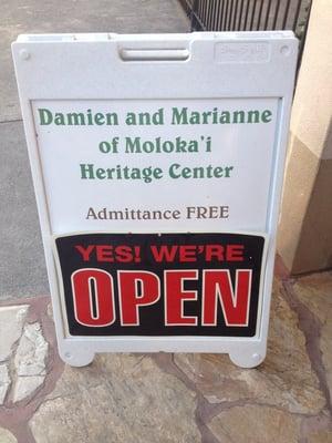 Sign by the entrance.