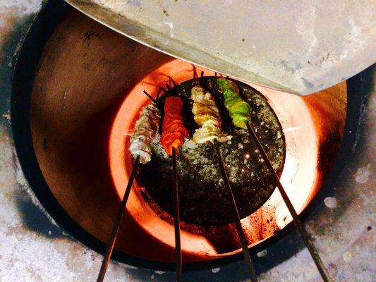 Student special mixed grill! Beef shawarma + afghani kebab + haryali kebab + malai kebab + kofta kebab