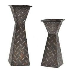 Diamond Plated Candle Holders