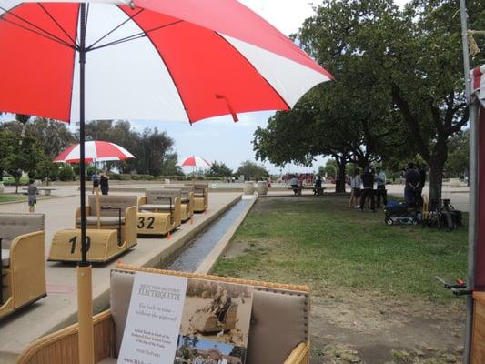 1915 wicker carts run by electricity, just like they were in Balboa Park during the Panama California Exposition