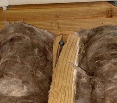 Several of our framing wood are split. What good does it do to put them up if you can't toenail them in correctly? There is so much wrong.