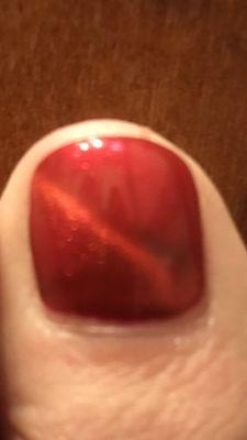 Paid 55.00 for a Cats Eye Pedicure. Cats Eye polish is fine, pedicure was anything but a pedicure. Had to finish my own feet.