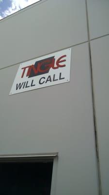 Sign above Will Call