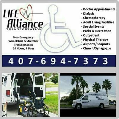Life Alliance is a supplier of quality non-emergency transportation specifically wheelchair and stretcher.