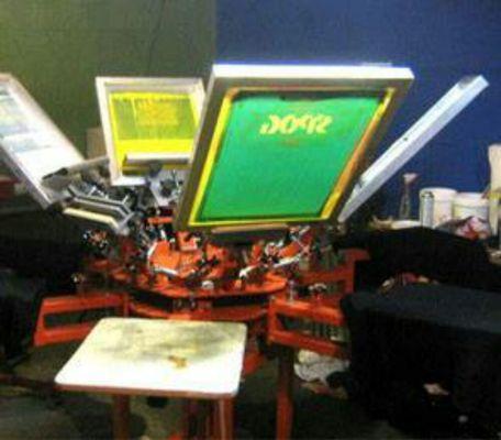 Our first screen printing press, 2007