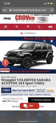 Picture of the vehicle I was suppose to test drive