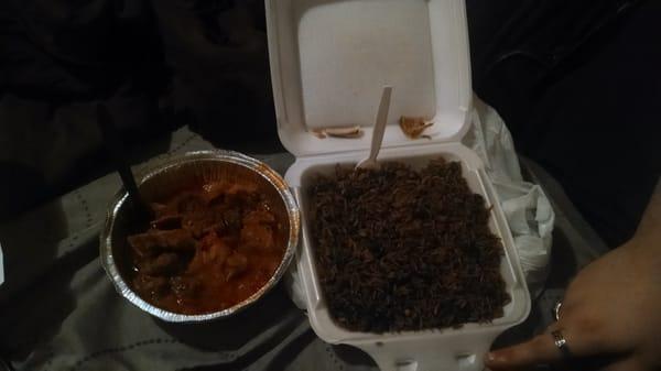 Goat with rice and beans