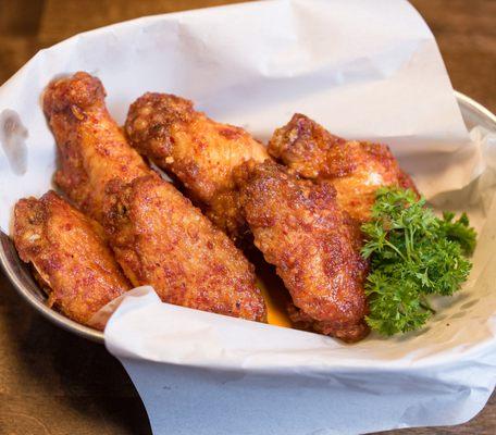 Try our Chicken Wings!!! They are awesome~ goes perfectly with football games!!