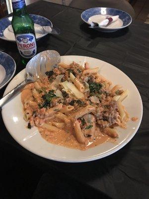 Penne with Vodka Sauce and Sausage