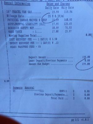 Budget rental?? Not so much. On top of that only a 4 hour moving truck rental on the weekends or you incur a late fee...