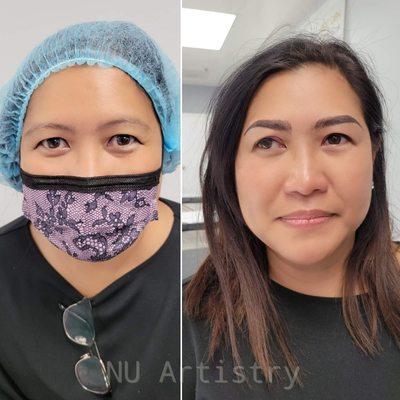 Microblading and Microshading combo by Nu Artistry! Client was very pleased!