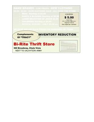 $5 off minimum purchase of $20, expires 7/11