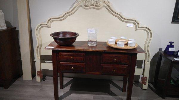 Rustic Wood 4 Drawer Console Table