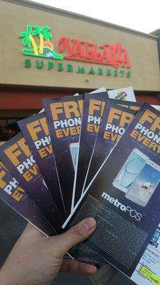 FREE Phone for EVERYONE! Metro PCS store is located inside the Vallarta Market!