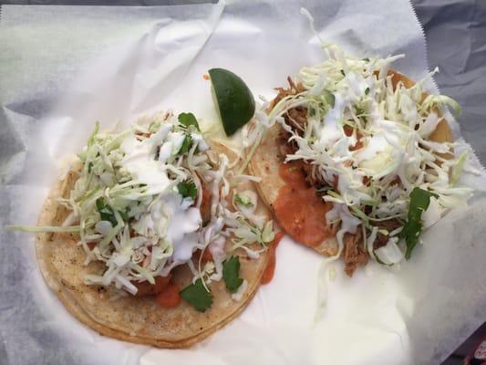 Fish and pork taco
