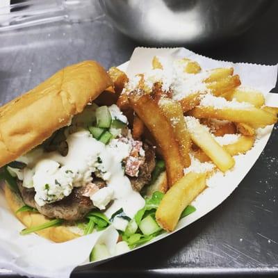 Lamburger & Parm fries