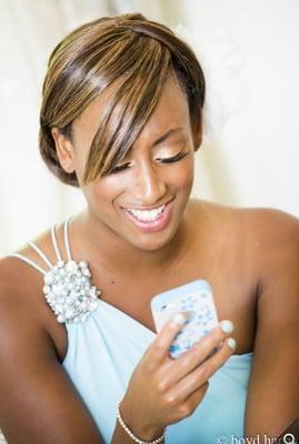 My maid of honor! WOW so stunning! Thank you Chandra for making my bridal party and I so beautiful!!!